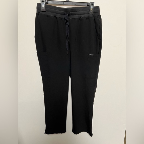 SPIRIT SCRUBS DRAWSTRING JOGGER PANTS. BLACK SIZE PETITE MEDIUM - Picture 1 of 5